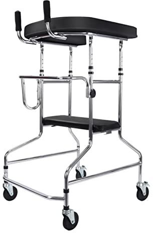 Gehbock für Senioren Stabil Rollator Gehgestell Mit Rädern Hilfe Erwachsene Senioren, Stehgestell, Aufstehhilfe Mobilitätshilfe, Sitz Und Armlehne Senioren Und Erwachsene,A