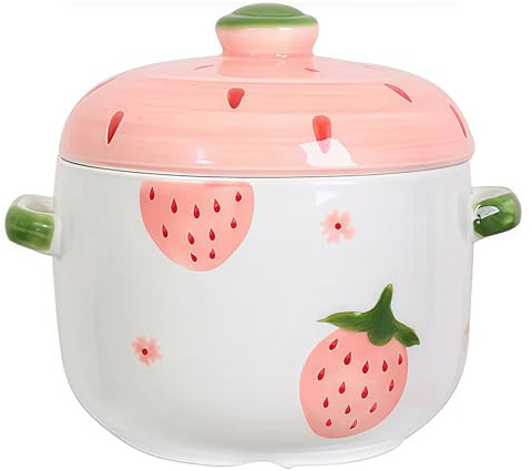 Jaamyears Tazones de sopa de cebolla de 500 ml, bonita taza de sopa con asas y tapa, cerámica apta para horno