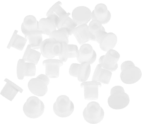 STAHAD 28 Pièces Lot de Bouchons Silicone pour Évier et Lavabo Salle de Bain Protection Débordement Flexible et Adapté Aux Variés Bouchon Évier Silicone Blanc