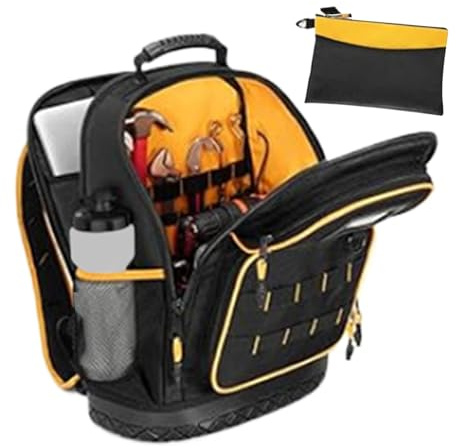 Mochila De Herramientas Para Trabajo Pesado,Organizador De Almacenamiento Con Base Dura - Bolsa De Herramientas Resistente | Para Trabajos De Reparación, Mantenimiento, Proyectos Del Hogar, Camping Y