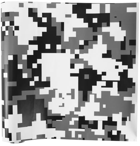 GLEAVI Pellicola PVC Adesiva Camouflage Lucida per Auto e Moto Funzione Protezione e Taglio per Decorazione alla Moda Interna ed Esterna