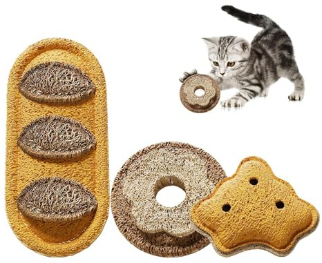 Beißspielzeug Für Kätzchen - Zahnreinigungs-Luffaschwamm, 3-teiliges Beißspielzeug Für Katzen In, Zur Geistigen Stimulation, Kautraining, Welpen, Mittlerer Und Großer Rassen Freien