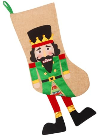 SMASOLO Sacchetto di Caramelle Calzino di Natale Soldato Schiaccianoci a Forma di Borsa Decorazione Natalizia Multifunzione per Biscotti e Regali Materiale Sicuro per Uso Festivo e