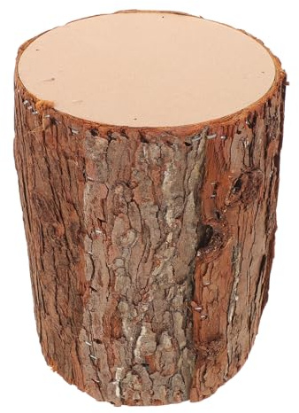 CLISPEED Support Décoratif de Souche D’Arbre Réaliste en Bois Artificiel Diamètre 15 CM Hauteur 20 CM Porte-Bougie Rustique pour Centre de Table Mariage Accessoire Photo Naturel et