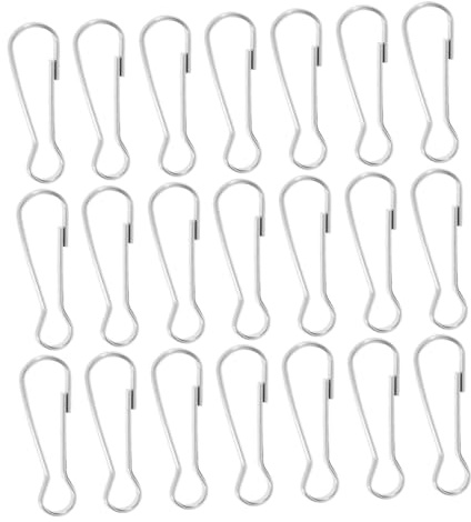 Hemobllo 30pcs Stainless Steel Spring Clips 50mm for Keychain Snap Hooks, Lanyard Id Card Badge Holders, DIY Jewelry Making, Sturdy Flagpole Clip Accessories for Crafts