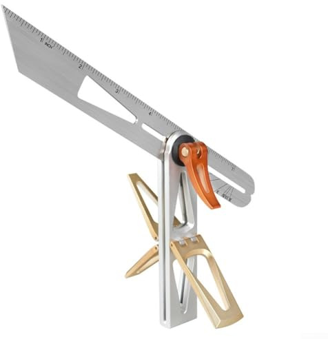 Strumento di layout per la lavorazione del legno che combina righello scorrevole, smussatura a T e tracciatore per una accurata preparazione a coda di rondine e giunti obliqui (argento (acciaio))