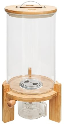 Bennanmu Müslispender, 7.5L Große Reisspender mit Messbecher, Cereal Dispenser mit Manueller Schalter für die Lagerung von Reis, Mehl, Nüssen