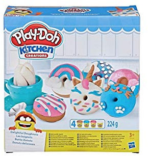 Play-Doh Kitchen Creations Bunte Donuts Set mit 4 Farben Knete, für fantasievolles und kreatives Spielen