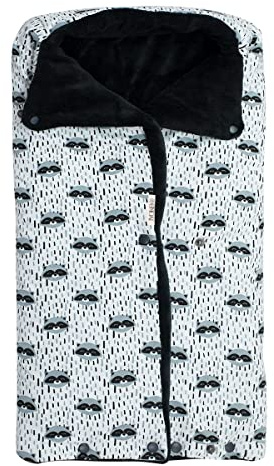 JYOKO KIDS Saco Capazo para Bebé de Polar Teddy Extra Suave – Antialérgico, Protección Óptima contra el Viento y Frío – Ideal para Piel Sensible, Recién Nacidos y Bebés (RACCOON, POLAR)