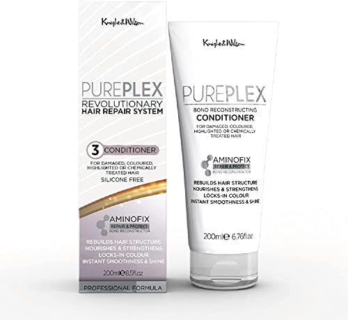 Knight & Wilson PurePlex Bond Reconstructing Conditioner. For all hair types. Professional Formula Nourishes & Rebuilds hair from within. Protects & Restores. 200ml