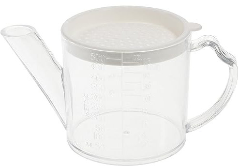 Hemoton Récipient en verre pour huile - Séparateur de graisse - Séparateur d'huile avec filtre - Séparateur de graisse - Coupe écumoire pour la cuisson - 500 ml - Récupérateur de graisse