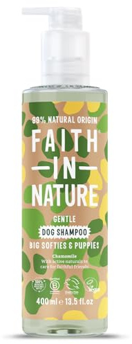 Faith In Nature Natural Chamomile Dog Shampoo, Vegan & Cruelty Free, No SLS,Silicones or Parabens, Gentle, For Sensitive Dogs and Puppies, 400ml