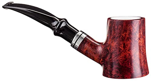 GERMANUS Tabakpfeife - Made in Italy - Pfeife Poker mit Meerschaum Einsatz und Pfeifenbeutel, 9mm Filter, Nr. 17