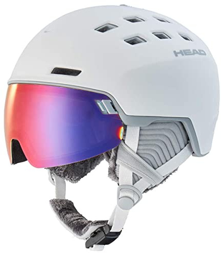 HEAD Skihelm Rachel 5K Pola White XS/S (52-55 cm) Alpinski Helm mit Visier Snowboardhelm