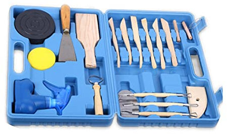 JUSTYINUO Cerámica de Madera Cuchillo de cerámica Soft Cuchillo Pasticine Clay Molding Herramienta Madera Práctica Sculpting Kit Art Supplies Set (Color : Box Set)