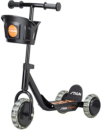 Stiga Mini Kid 3W Kinderroller mit 3 Rädern, für Kinder ab 2 Jahre - Schwarz/Orange