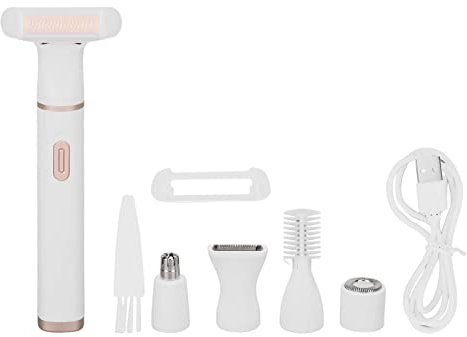Intimrasierer für Frauen, Rasierer Damen, 5 in 1 Elektro Bikini Trimmer für Frauen, Intimrasierer für Frauen, Elektrisch, Schmerzfrei, Gesicht Arme Beine, Wiederaufladbar über USB