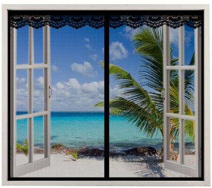 Magnet Fliegengitter Fenster 100 x 110cm Insektenschutz Türvorhang, Magnetischer Moskitonetz Magnetvorhang Automatisches SchließEn, für Meisten Türen Fenster Verwendet