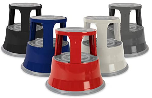 Floordirekt | Marchepied Pied éléphant, Marchepied Mobile | Certifié TÜV + GS | (Bleu, métal)