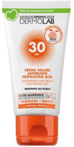 Dermolab - Crema Solare Viso Antirughe SPF 30 con Acido Ialuronico, Alta Protezione per Viso e Collo con Texture Confortevole, Resistente all'Acqua, Protegge e Idrata, 50ml