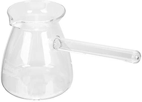 Luxshiny CafetièRe Turque En Verre Borosilicate 450Ml RéSistante Choc Thermique PoignéE LatéRale Ergonomique ThéIèRe Transparent Pour Café Turc Chocolat Chaud Et Beurre Fondant