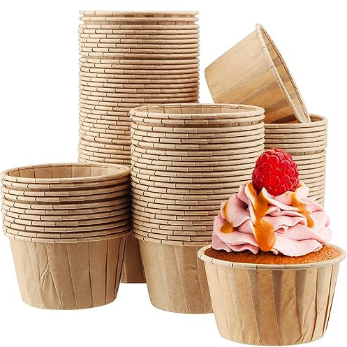 YIXNSW 200 moldes de papel para magdalenas, color marrón, para fiestas, cumpleaños, bodas, Halloween, fiestas de Navidad