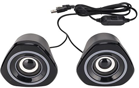 Cyrank Altoparlanti per Computer, Altoparlanti da Gioco Alimentati Tramite USB Subwoofer Portatile con Luce a LED Mini Altoparlante Multimediale per PC Desktop Portatile(Luce Blu)