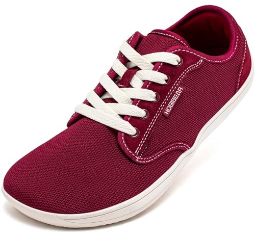 HOBIBEAR Unisex Minimalistas Zapatillas Hombre Mujer Descalzos Zapatos(Rojo Vino, EU 42)