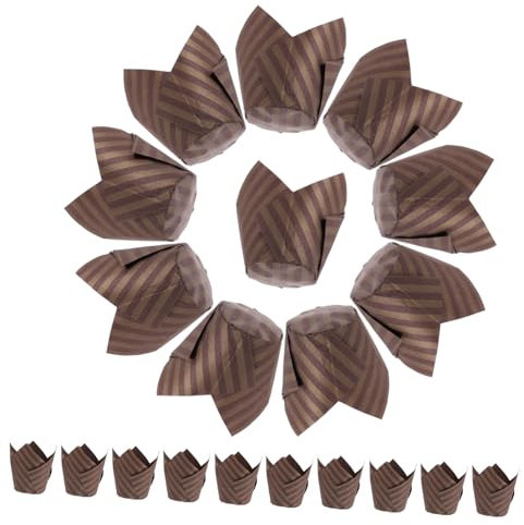 Zerodeko Die Muffinform 250 Stück Cupcake-förmchen Dessertverpackung Tulpen-muffinförmchen Zum Backen Cupcake-abdeckungen Muffins Kuchen Backpapier Pergamentpapier in Lebensmittelqualität