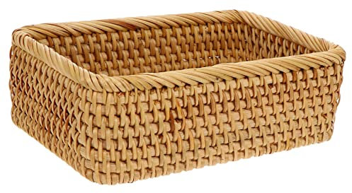 MAGICLULU Cestini Portaoggetti in Rattan Intrecciato 2 Pezzi Per Organizzare Frutta Snack Pane Decorazioni Per La Casa Tavoli Da Balcone E Finestre Pratici Contenitori