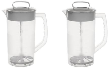 2 Pieces Breast Milk Pitcher, Fridge Water Dispenser, Water Pitcher Jug Mit Stirring Sticks, Beverage Dispenser Water Carafe for Drinks, Lemonade, Juice, Iced Tea, Milk, Coffee