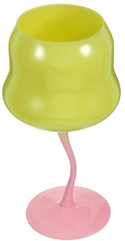 Kichvoe Calice Da Vino Rosa in Vetro Con Stelo Attorcigliato 7.5 Pollici Bicchiere Multiuso Per Cocktail Vino Casa Festa