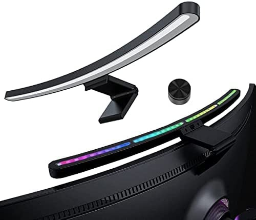 Lampada per Monitor del Computer per Monitor Curvo/Monitor Piatto, Barra Luminosa per Monitor con Schermo USB da 55 cm con retroilluminazione RGB, Controllo Touch remoto Wireless, Lampada sa