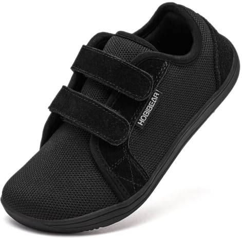 HOBIBEAR Barfotaskor för barn, flickor, utomhus, löpning, minimalistiska promenadskor, svart, 31 EU/bred