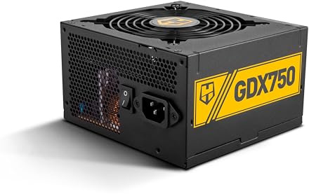 NOX Xtreme Products Hummer GDX 750W 80 Plus Gold - Fuente de Alimentación 750W, ATX 3.1, S-ATA, PCIE 5.1 12V-2x6, Ventilador de 120mm ultrasilencioso, Entrada 240V, Color Negro