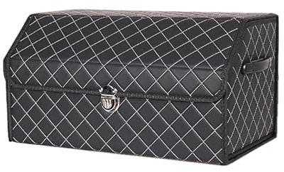 FSTTGG Auto Kofferraumtaschen für Land Rover Defender 90 110 2020-2023, Autotasche Hohe Kapazität Kofferraum-Organizer Innenausstattung,B White-2 53 * 32 * 30