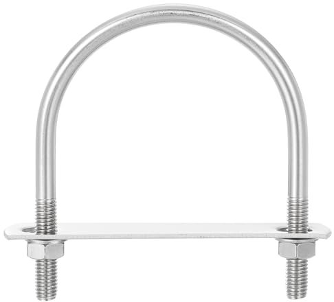 sourcing map Runde U-Bolzen Bolzenanker U-Bügel, 6 Sets, 90 mm Innenbreite 115 mm Länge, M8 304 Edelstahl, U-Klemmschraube mit Muttern und Platten, für Bootsanhänger