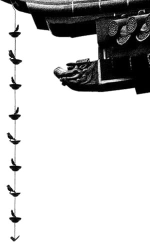 Chaîne De Pluie, Chaînes De Pluie pour Gouttières, Chaîne De Pluie pour Descentes Pluviale, Carillons De Pluie avec Cintre Et Oiseaux Attachés, Chaîne De Pluie pour Oiseaux en Cuivre