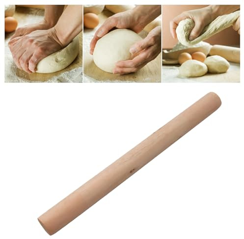 Mattarello in legno, lunghezza 21 cm, legno stabile, comodo, levigante, piccolo mattarello per torte in a casa