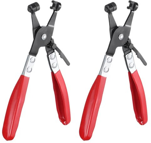 sourcing map 2pcs Hose Clamp Pliers Spring Clips Flat Band Hose Clamp Plier for Fuel Coolant Lines Vehicles Automotive Coolant Radiator Heater Water Hose
