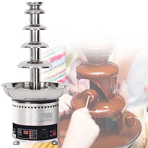 Machine à fondre le chocolat électrique, fontaine à fondue au chocolat, fontaine à fondue au chocolat en acier inoxydable, fondue au chocolat pour la cuisine commerciale, mariage domestique, 5 nivea