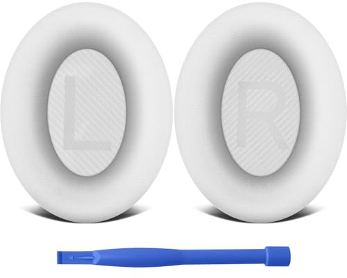 Oumida öronkuddar för Bose QC35, ersättningsöronkuddar, kompatibla med over-ear-hörlurar från QuietComfort 35 (QC35) och Quiet Comfort 35 II (QC35 ii), vita