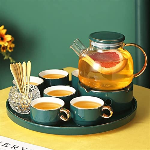 XFZJCHAP Ensemble de Tasses à café en céramique européenne, Service à thé de l'après-midi Anglais, théière à Fleurs (Couleur : A)