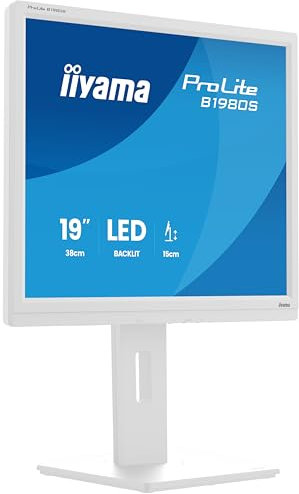iiyama Prolite B1980S-W1 48cm 19 LED-Monitor SXGA HDMI DP Höhenverstellung Pivot weiß