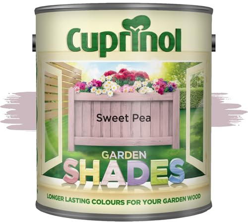 AOC24 Garden Fence Shade Paint - Exterior Wood Paint for Sheds, Fences - Water-Based, Quick Drying 1 Hour - Use on Wood, Terracotta, Stone, Brick - Outdoor Garden (Sweet Pea, 1 Liter)
