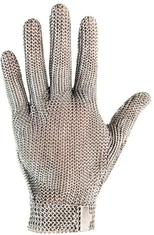 fxwtich Metal Mesh Gloves Protective Gloves Stainless Steel Cut Resistant Gloves with Adjustable Wrist Buckle Multi-Purpose Metal Mesh Butcher Gloves for Kitchen Cooking L