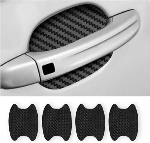 Vroxdrez 4 Pegatinas de Coche Exterior, Película de Protección Universal Antiarañazos para Manija de Puerta de Coche, Compatibles con Varios Modelos, Color Negro