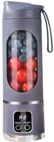 Qyrugcxs USB Rechargeable Portable Blender 8 Blade Mini Ice Crusher with Digital Display 3 Modes Portable Blender C