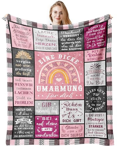 Beste Freundin Geschenke, Geburtstagsgeschenk für Beste Freundin, Umarmung Decken Geschenke für Freundin, Geschenke für Frauen Schwester Kollegin Ehefrau und Mutter zum Geburtstag Decke 130x150CM