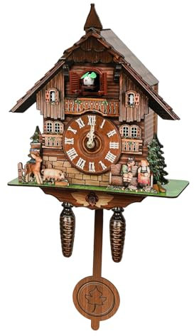 LKHDONG Reloj de cuco con cuco y llamado de cuco, funciona con pilas, 25 x 10 x 50 cm